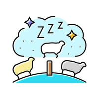 contando oveja dormir noche color icono vector ilustración