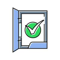 folder check mark color icon vector illustration