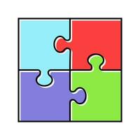 puzzle game solution color icon vector illustration