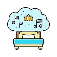 relajante música dormir noche color icono vector ilustración