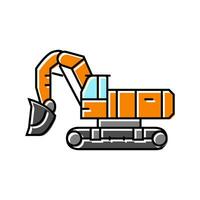 front shovel construction vehicle color icon vector illustration