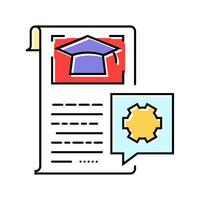 thesis guidance college teacher color icon vector illustration