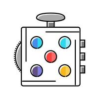 fidget cube toy color icon vector illustration