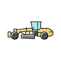 grader machine construction vehicle color icon vector illustration