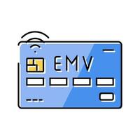 emv card bank payment color icon vector illustration