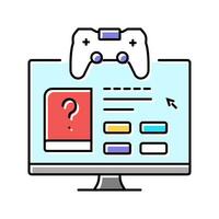 gamification online learning platform color icon vector illustration