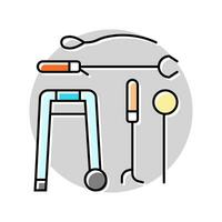 adaptive equipment occupational therapist color icon vector illustration