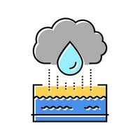 rainwater harvesting green living color icon vector illustration