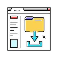 homework submission online learning platform color icon vector illustration