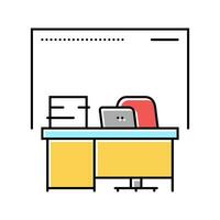 teacher desk primary school color icon vector illustration