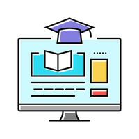 e learning courses online learning platform color icon vector illustration