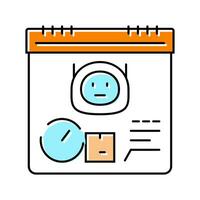 delivery scheduler autonomous color icon vector illustration