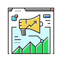 marketing metrics social media color icon vector illustration