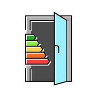 puertas energía eficiente color icono vector ilustración