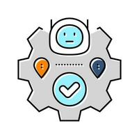 route optimization autonomous delivery color icon vector illustration