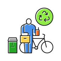 zero waste lifestyle green living color icon vector illustration