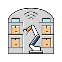 automated warehouse autonomous delivery color icon vector illustration