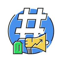 hashtag marketing social media color icon vector illustration