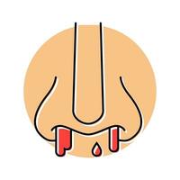 frequent nosebleeds disease symptom color icon vector illustration