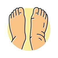 hinchado tobillos pies enfermedad síntoma color icono vector ilustración