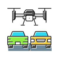 traffic monitoring drone color icon vector illustration