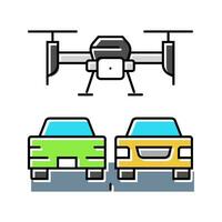 traffic monitoring drone color icon vector illustration