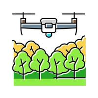 forest management drone color icon vector illustration