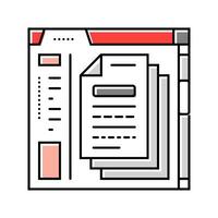 api documentation technical writer color icon vector illustration