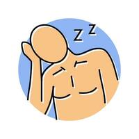 persistent fatigue disease symptom color icon vector illustration