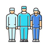 surgeon team color icon vector illustration