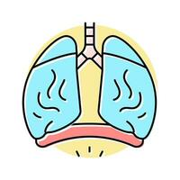 rapid breathing disease symptom color icon vector illustration