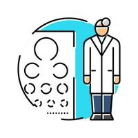 ophthalmic technician eye chart color icon vector illustration