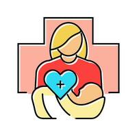 postpartum care gynecologist color icon vector illustration