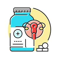 hormone therapy gynecologist color icon vector illustration