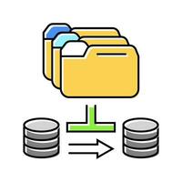 data migration analyst color icon vector illustration