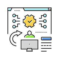 system evaluation analyst color icon vector illustration