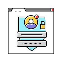 online privacy cyberbullying color icon vector illustration