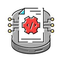 schema development database color icon vector illustration