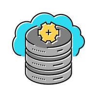 cloud database color icon vector illustration