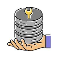 server maintenance database color icon vector illustration