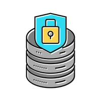 data access control database color icon vector illustration