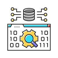 data validation database color icon vector illustration