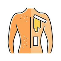 back waxing female color icon vector illustration