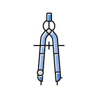 drafting compass architectural drafter color icon vector illustration