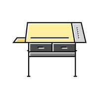 drafting table architectural drafter color icon vector illustration