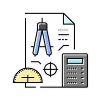 precision drafting architectural drafter color icon vector illustration