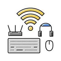 wireless setup repair computer color icon vector illustration