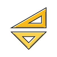 drafting triangle architectural drafter color icon vector illustration