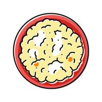 Cubeta palomitas de maiz comida caja color icono vector ilustración