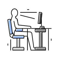 ergonomía principios mecánico ingeniero color icono vector ilustración